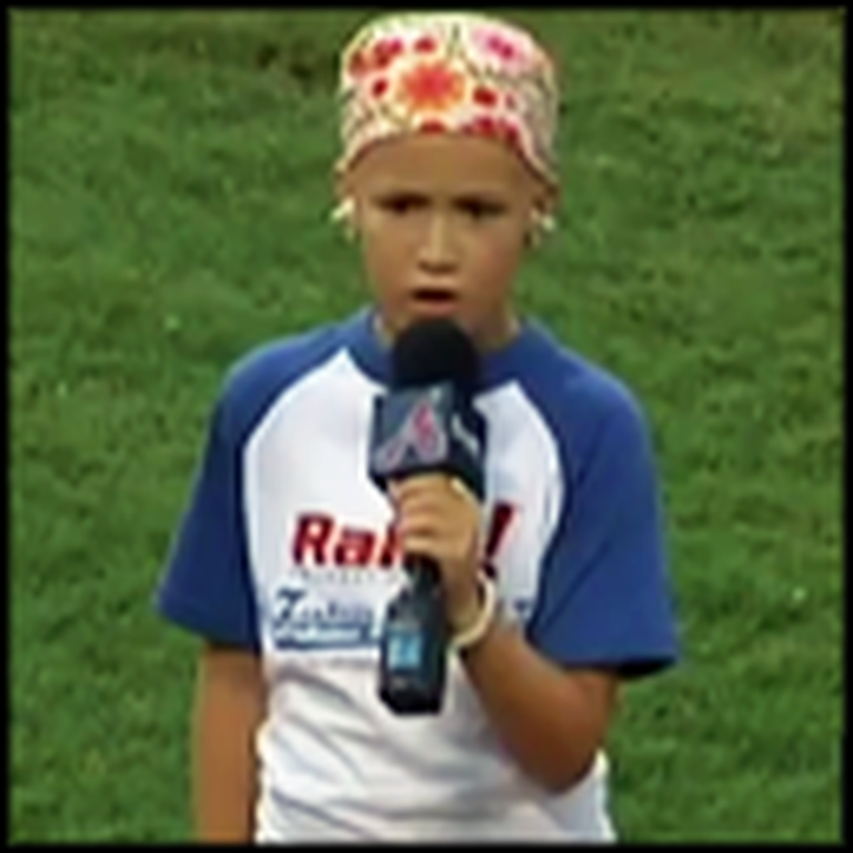 10 Year Old Cancer Patient Sings the National Anthem