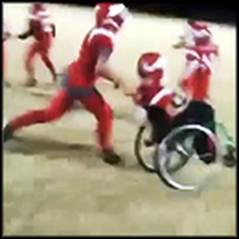 Amazing Footage of a Boy in a Wheelchair Scoring a Touchdown