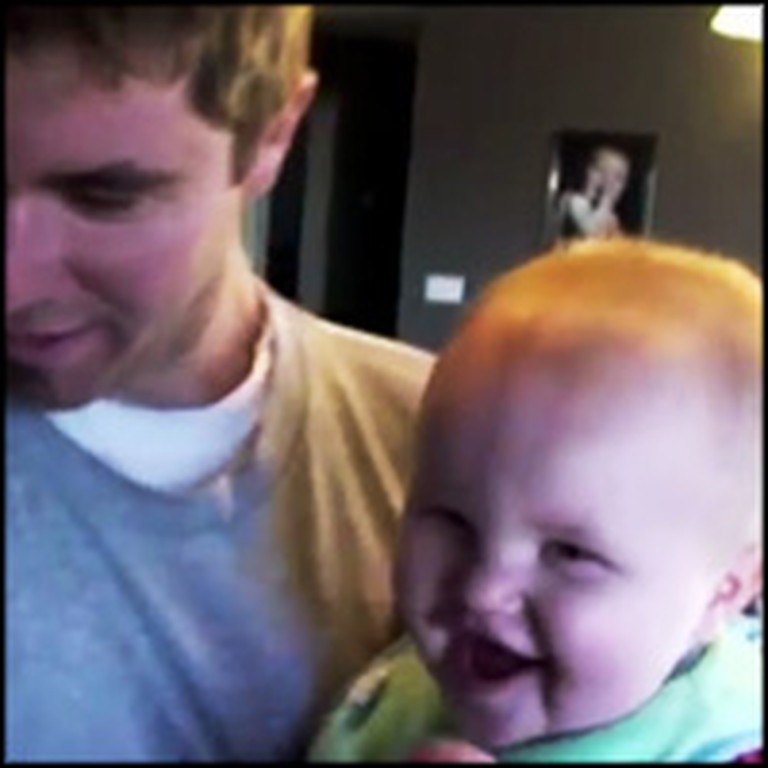 Baby Thinks His Daddy's Cooking is Hilarious