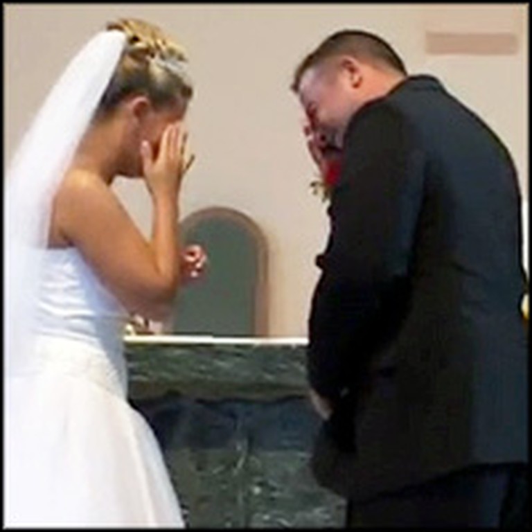 Bride and Groom Can't Stop Laughing During Their Vows