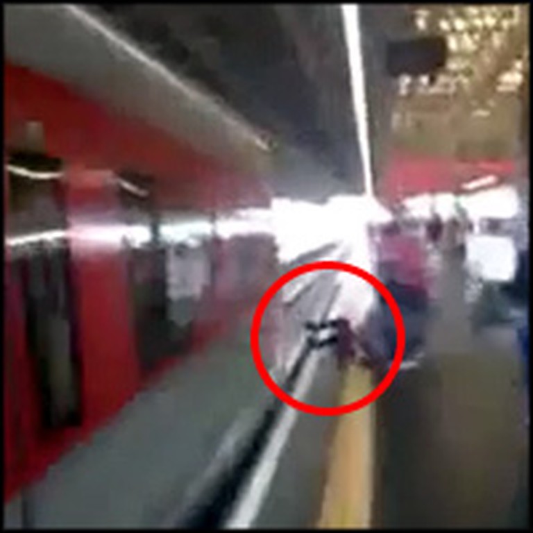 Speeding Train Miraculously Misses a Girl by a Split-Second