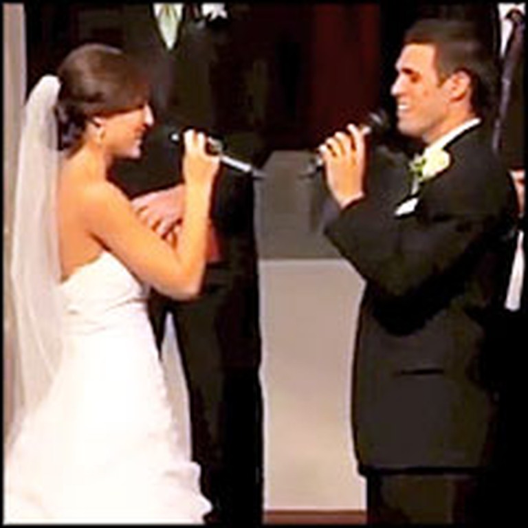 Bride and Groom Sing the Sweetest Song to Each Other at the Altar