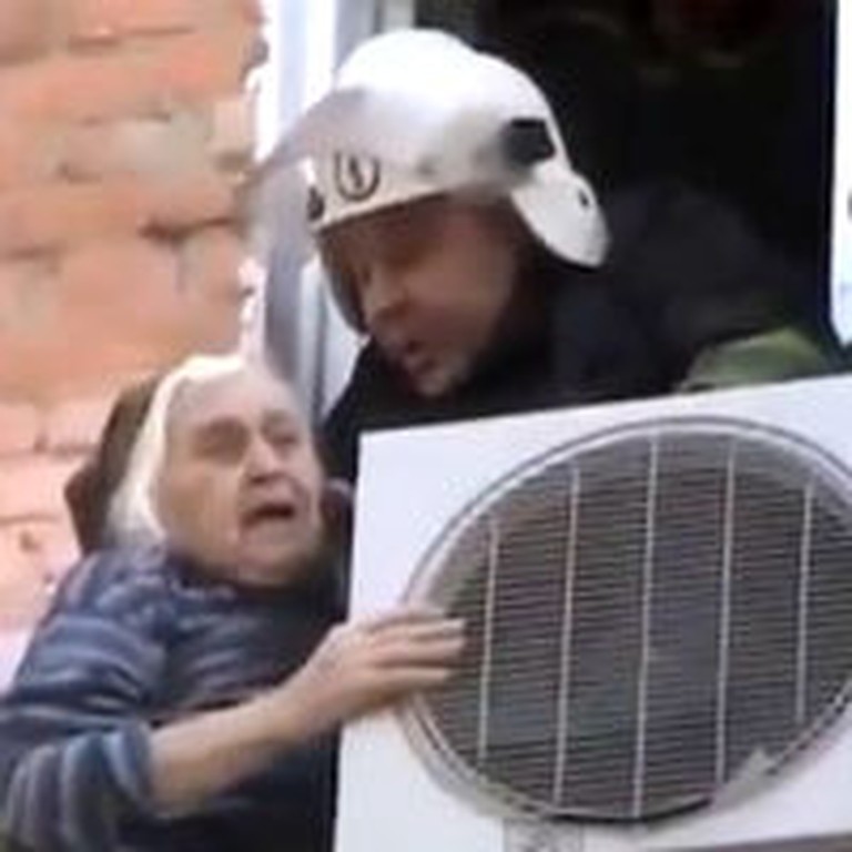 Quick Acting Firemen Rescue a Grandmother From Falling to Her Death