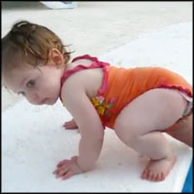 Sweet Baby's Hilariously Attempts to Get in Pool