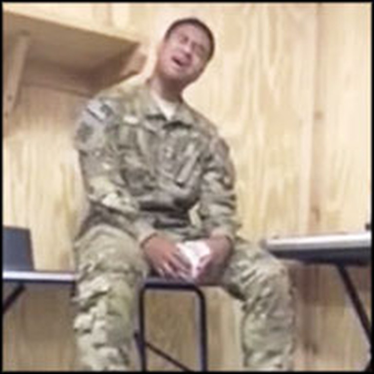 Deployed Soldier in Afghanistan Sings a Breathtaking Song on Break