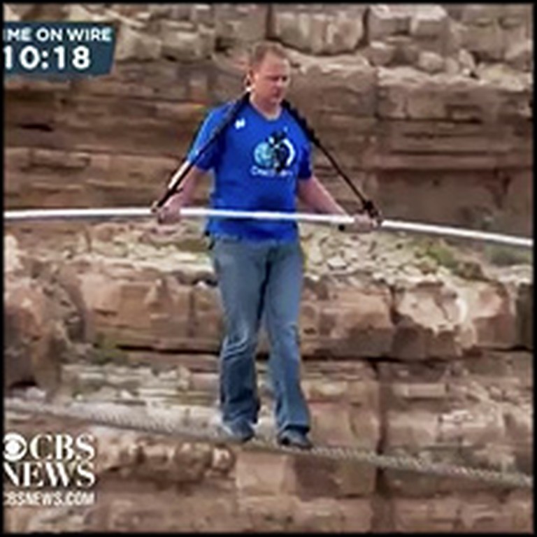 Christian Tightrope Walker Crosses Grand Canyon While Praising Jesus