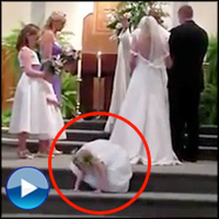 Flower Girl Does Something Hilarious During a Beautiful Wedding