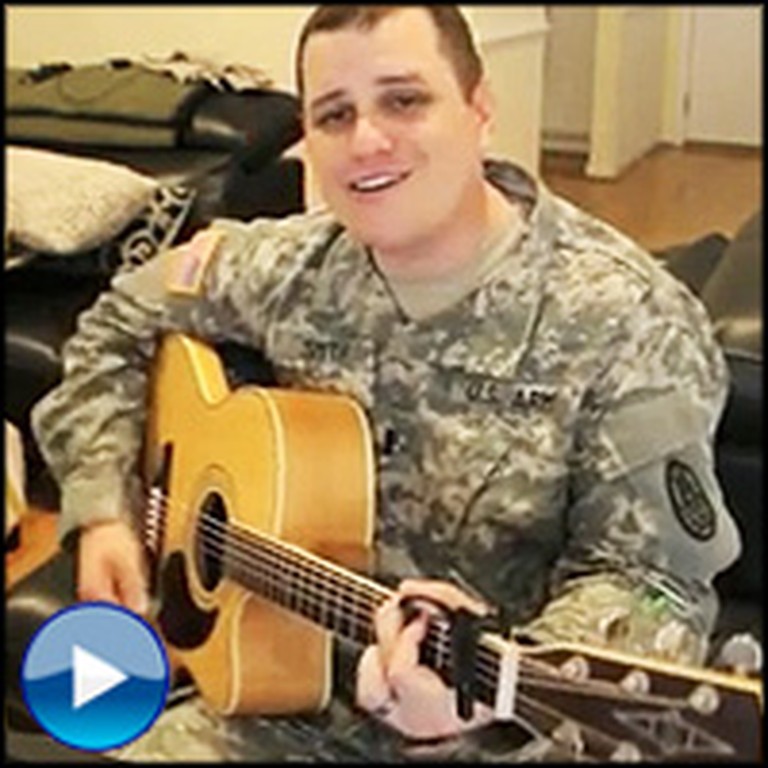 Deployed Soldier Sings a Love Song for His Girl Back Home