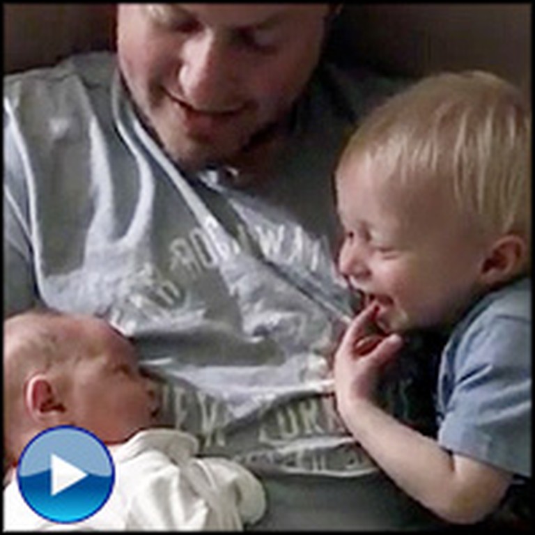 Big Brother is Overwhelmed With Joy When Meeting Newborn Sister