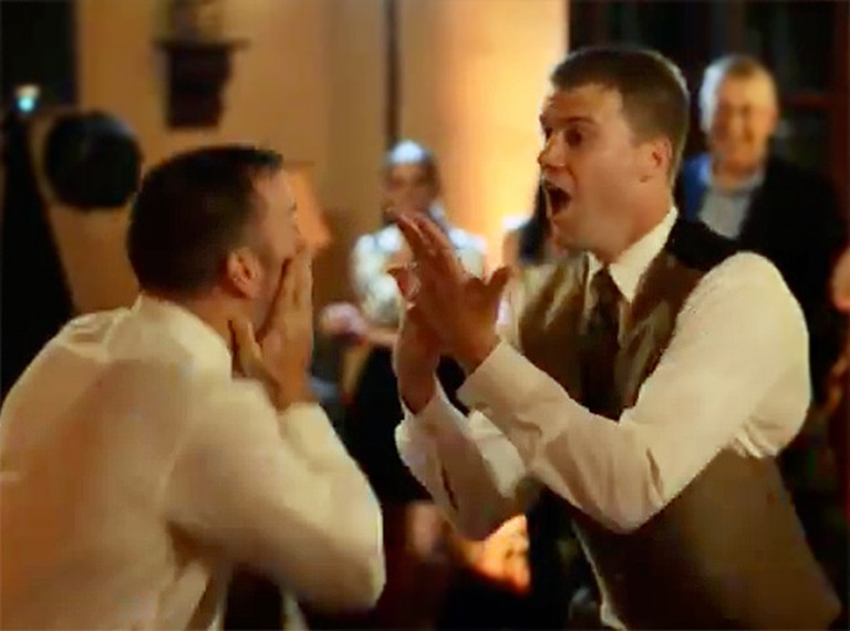 Groom and His Best Friend Give Wedding Guests a HUGE Surprise - Too Funny!