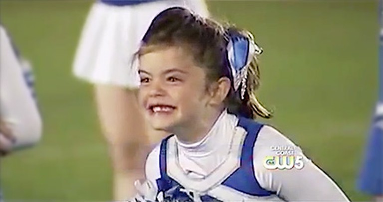 A 7 Year-Old Cheerleader is Overwhelmed with Joy When She Sees Her Sailor Daddy
