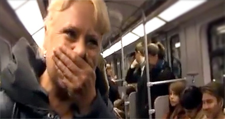 A Simple Giggle Turned Into Something MUCH Bigger in This Subway Car - We Bet You Laugh, Too!