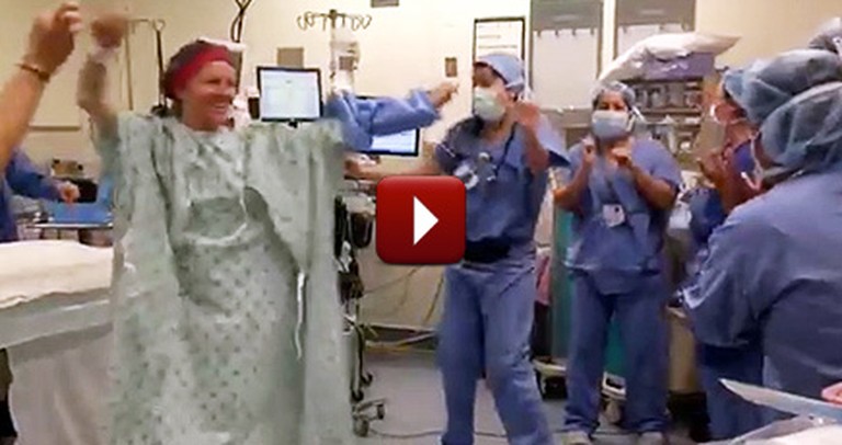 Before Going Into Surgery, This Brave Woman Does Something SO Joyful :)