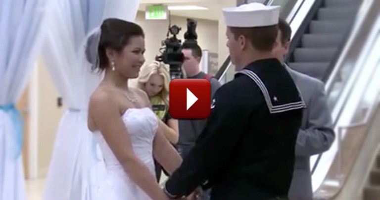 Navy Sailor Literally Couldn't Wait to Marry His Sweetheart - So They Did This
