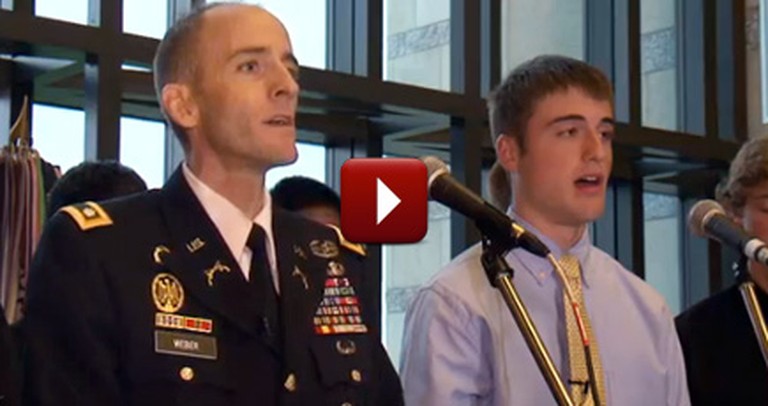 Dying Soldier Sings One Last Song With His Son