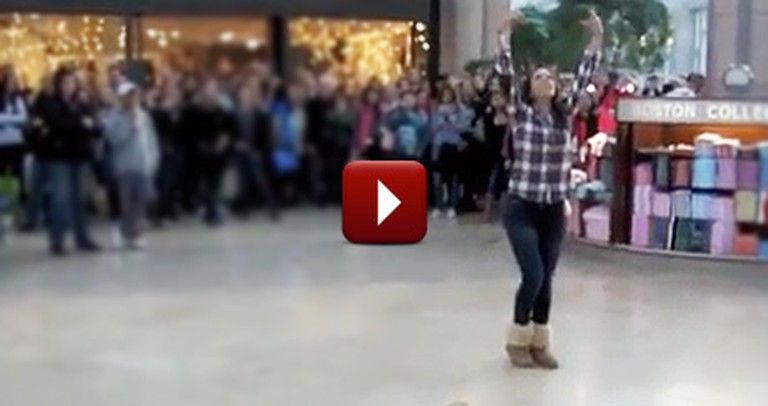 One Girl Starts an Awesome Flash Mob Mashup in the Mall