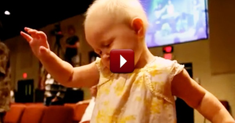 Adorable Baby Praises God in Church