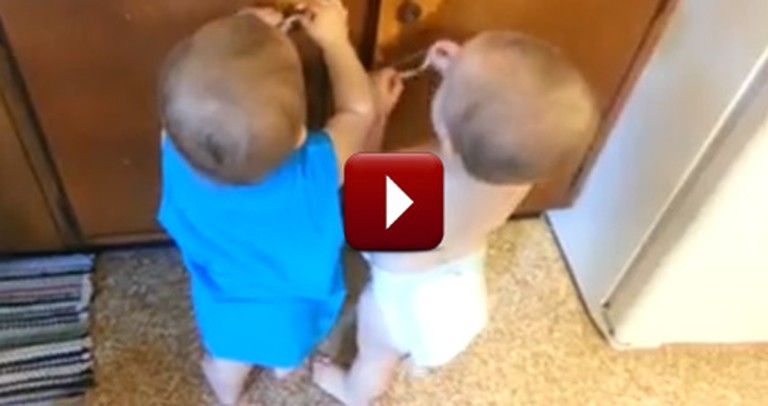 Twin Babies Have the Best Time Playing with the Simplest Thing!