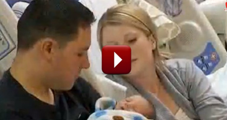 Soldier Surprises Wife with an Early Return Home. . .Just in Time for His Son's Birth!