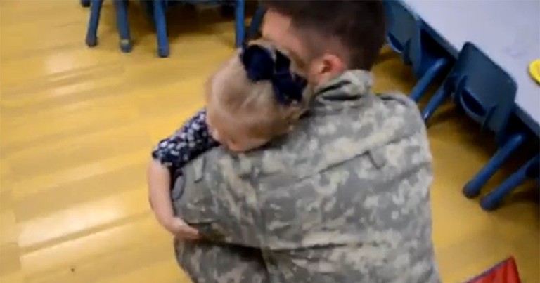 2-Year-Old Has a Darling Reaction to Her Soldier Daddy's Homecoming