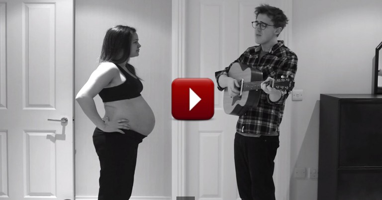 Adorable Dad Sings in Cutest Pregnancy Timelapse Video