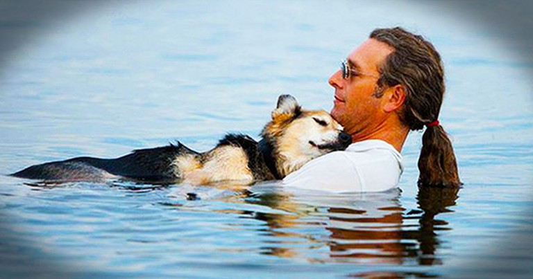 Man Comforts His Best Friend of 19 Years - a Dying Dog