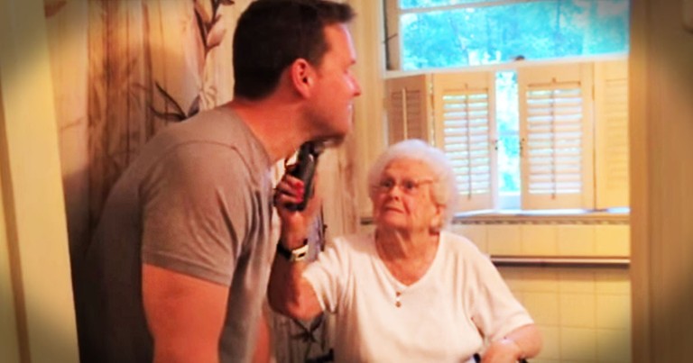 What This Man Did For His Grandma's 100th Birthday Is A Bit Odd. But Her Reaction Is Priceless!