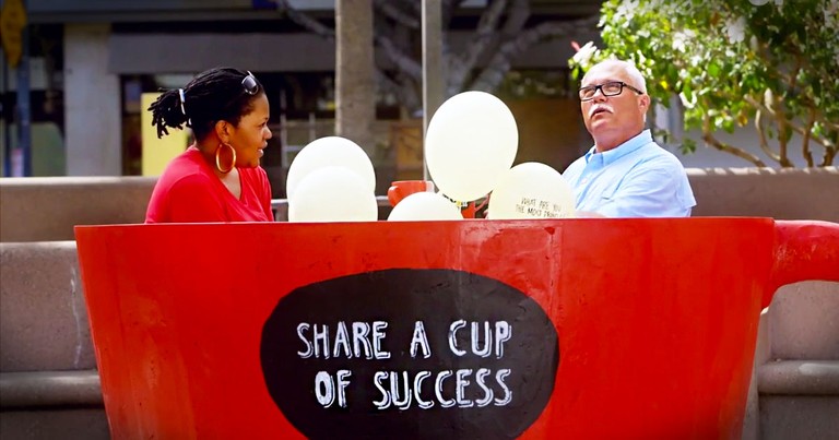 These Random Strangers Are Sitting In A Giant Teacup. And When You See Why You'll LOVE It!