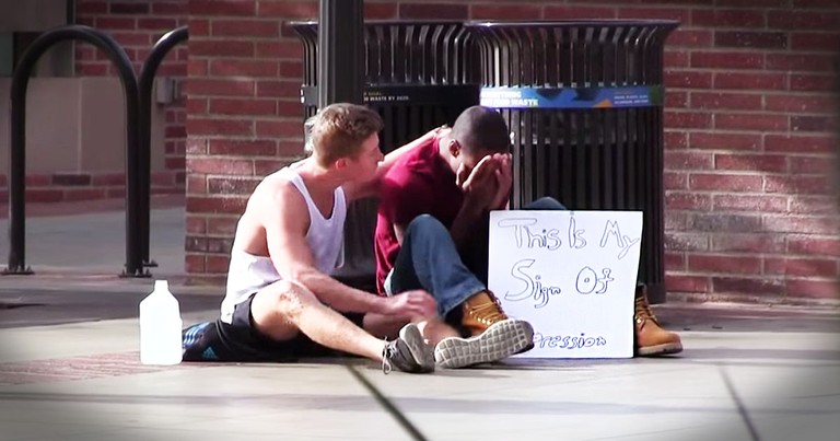 This Man Struggled With Depression. Until Complete Strangers Overcame Their Shock To Do THIS!