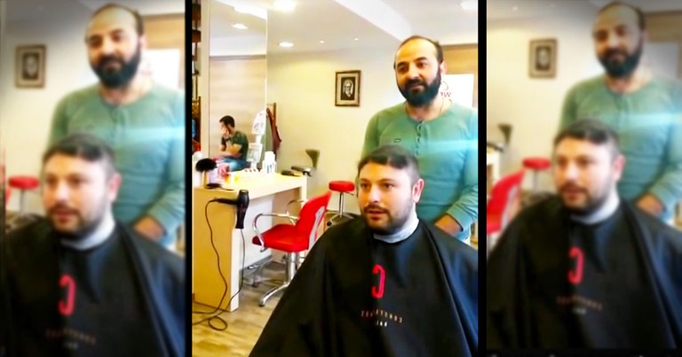 Barber Gives A Man A Hilarious Haircut In Just Seconds