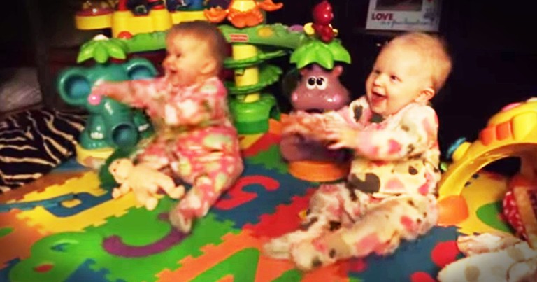 Apparently, These 8-Month-Old Twins Are A Little Excited To See Dad--LOL! 
