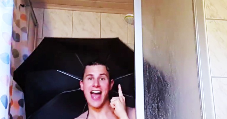 Apparently, This Funny Man Likes To Sing In The Shower--LOL!