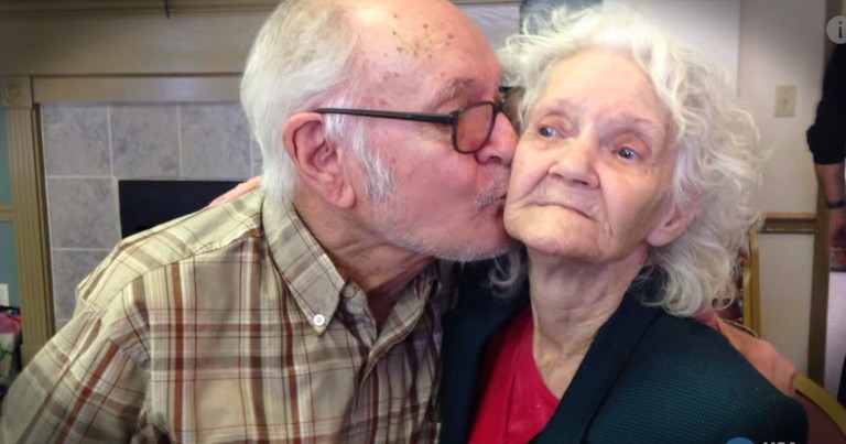 He's Been Waiting For This Kiss For 73 Years!