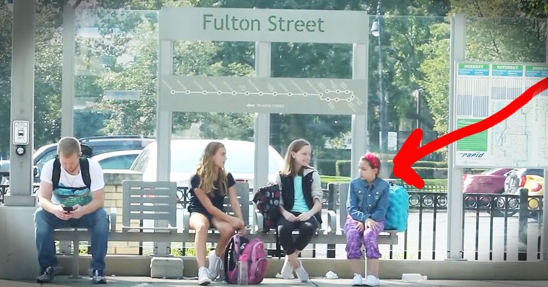Total Strangers Step In To Stop Bullying At The Bus Stop!