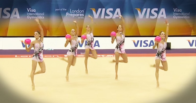 5 Gymnasts Each Held A Pink Ball What Happened Next - WHOA