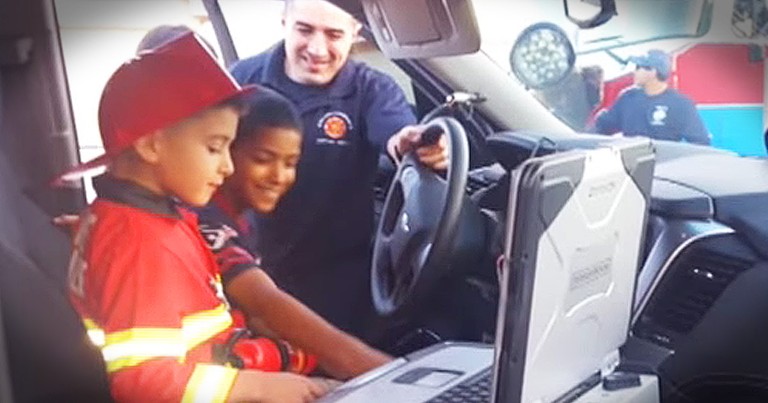Firefighter's Surprise Visit Touches The Heart Of Lonely 6-Year-Old
