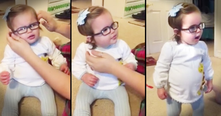 Little Girl Says 'Wow, Thank You' After Glasses Let Her See Clearly For The First Time 