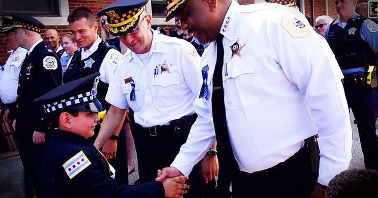 Officers' Support For A Little Boy Who Lost His Dad Is Amazing