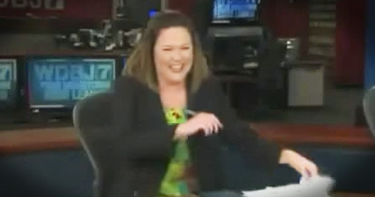 News Anchor Can't Stop Laughing At Swimming Cat