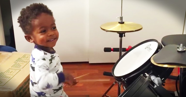 Adorable Toddler Is A Talented Drummer