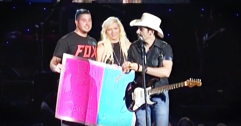This Couple Just Had Brad Paisley Reveal The Gender Of Their Baby...In Concert!