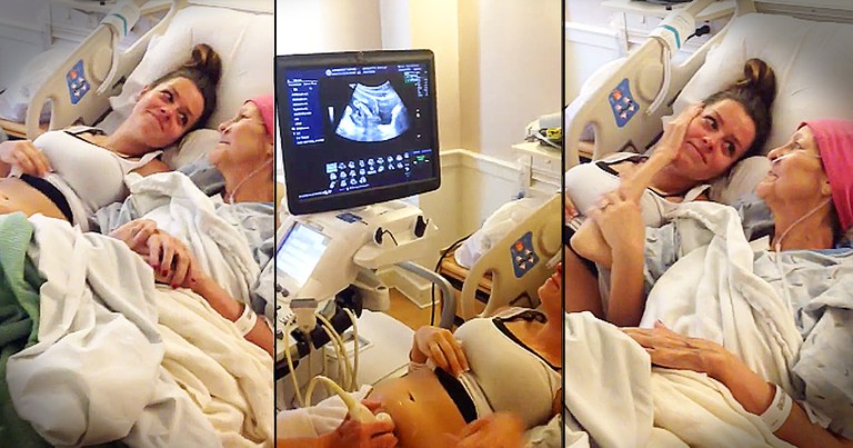Pregnant Daughter Lays Next To Terminally Ill Mother To Find Out Gender Of Baby