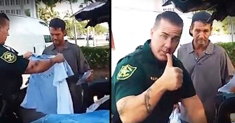 Police Officer Gives Homeless Man Clean Clothes