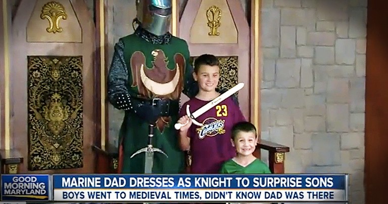 Marine Father Dresses As Knight To Surprise Kids With Homecoming Reunion