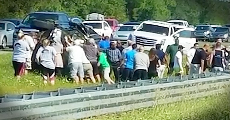 Good Samaritans Flip Overturned SUV To Save Car Crash Victims