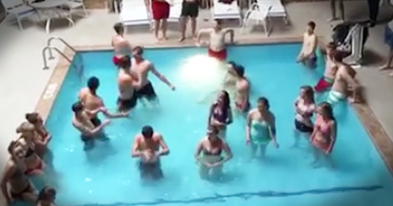 Choir Students Impromptu Performance Of 'O Day Full of Grace' In A Pool Is Incredible