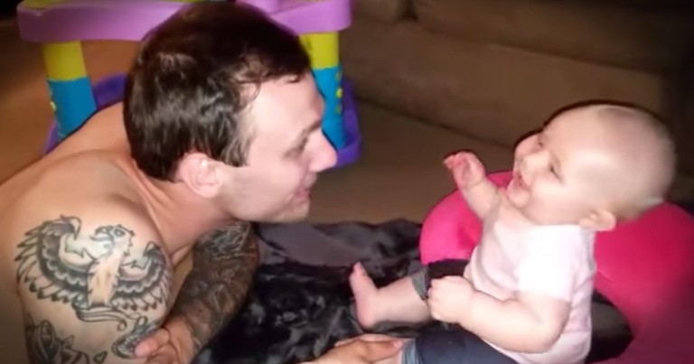 Baby Thinks Her Daddy's 'Scares' Are Hilarious