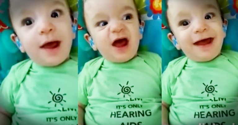 Precious Little Boy Can't Stop Giggling After Hearing His Momma For The First Time