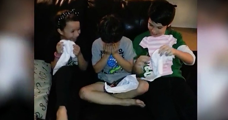 Big Brother Cries After Finding Out He's Getting A Baby Sister