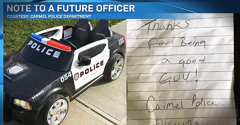 Police Officers Leave Thank You Note On Young Boy's Toy Car
